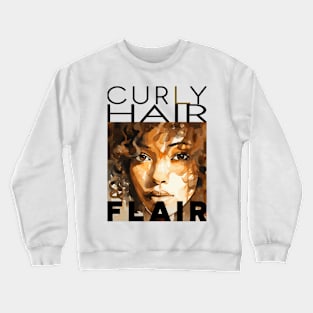 Curly hair flair style B - black text Crewneck Sweatshirt